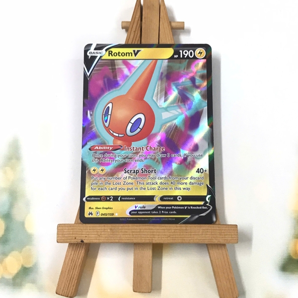 Thẻ hình Pokemon Rotom V 045/159 - Lá bài Crown Zenith Ultra Rare tiếng Anh chính hãng