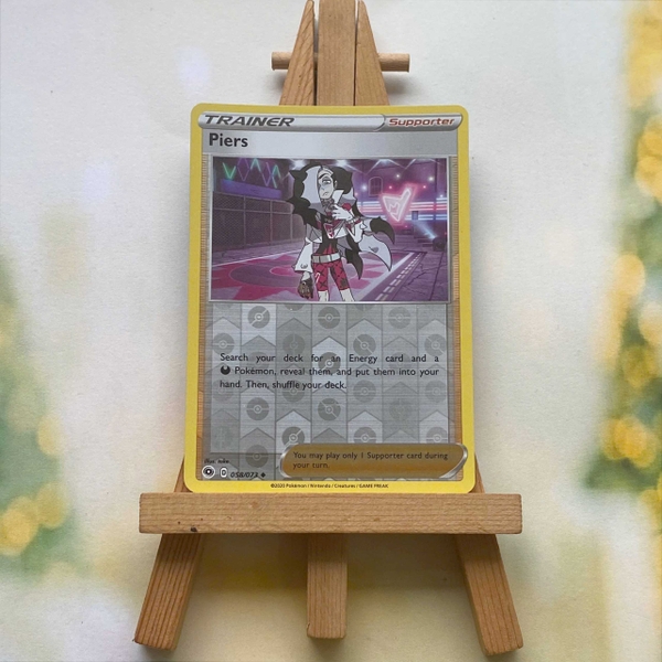 Thẻ hình Pokemon Piers 058/073 - Lá bài lẻ Champion's Path Uncommon Reverse Holo tiếng Anh chính hãng ảnh 2