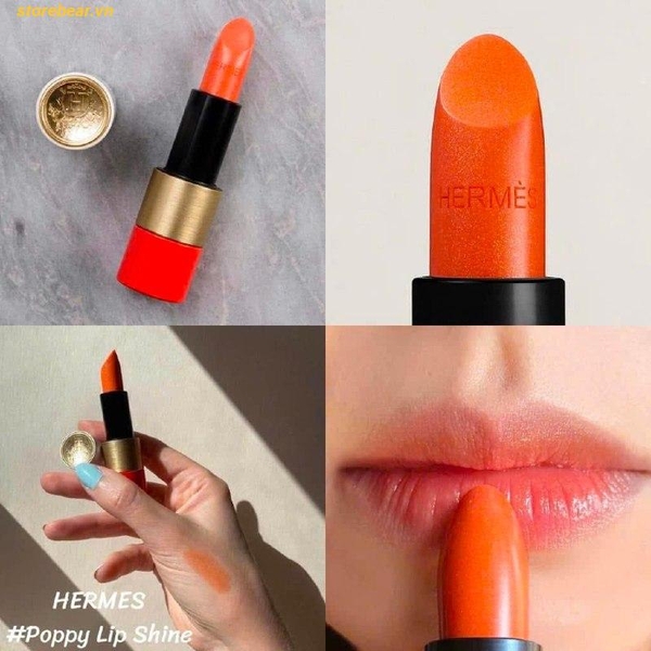 口紅 ROUGE HERMES BRILLANT A LEVRES POPPY Son Dưỡng Hermès Rouge Hermès Brillant À Lèvres Poppy Lip Shine