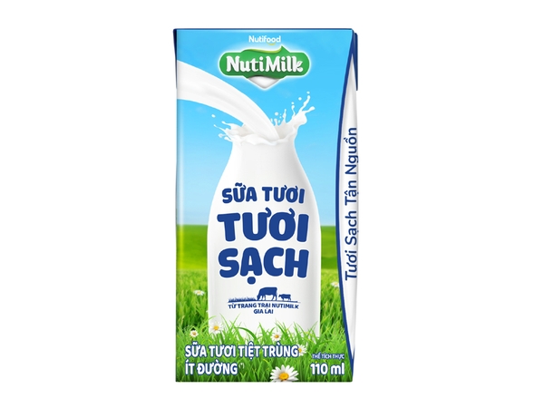 Sữa Tươi Tiệt Trùng Có Đường Nutimilk 100 Điểm Hộp 1L