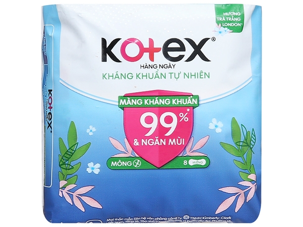 Băng Vệ Sinh Kotex Hàng Ngày Kháng Khuẩn Mỏng Gói 4 Miếng