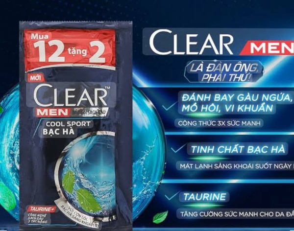 Dầu gội Clear men Cool sport gói 5g