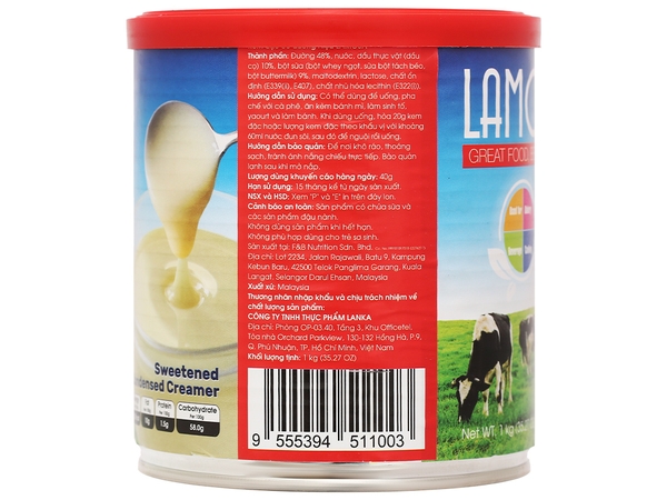 Kem đặc có đường Lamosa lon 1kg