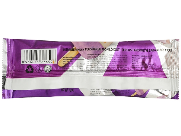 Kem khoai môn lõi xốt Merino X Plus cây 60g