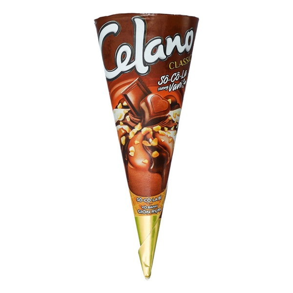 Kem ốc quế vani sô cô la Celano cây 110ml (66g)