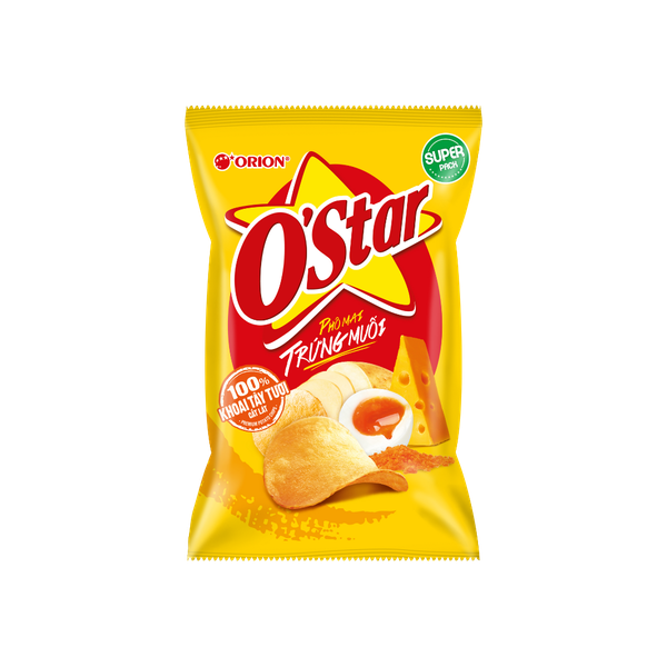 Snack Khoai Tây O'Star Vị Phô Mai Trứng Muối Gói 56g
