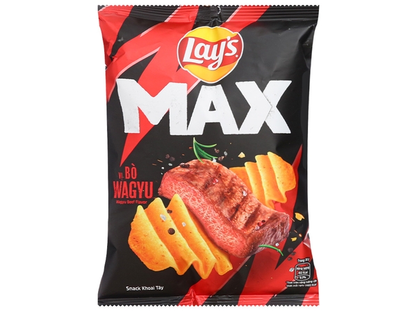 Snack khoai tây vị bò Wagyu Lay's Max gói 42g
