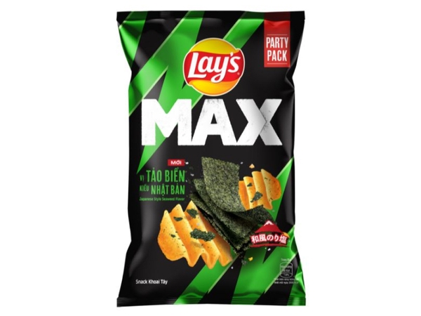Snack khoai tây vị tảo biển kiểu Nhật Bản Lay's Max gói 75g