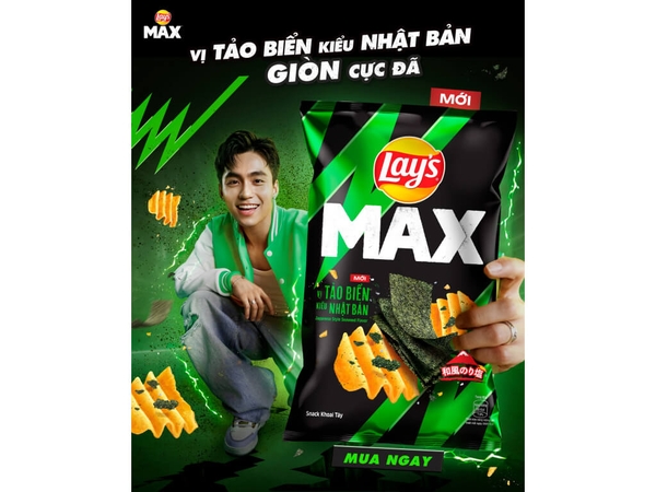 Snack khoai tây vị tảo biển kiểu Nhật Bản Lay's Max gói 75g