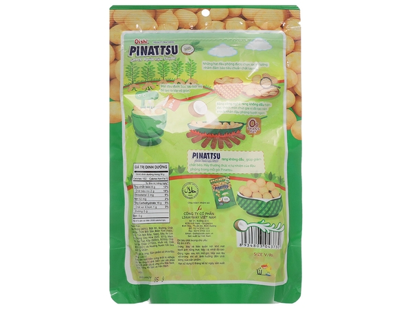 Snack nhân đậu phộng vị nước cốt dừa Pinattsu Oishi gói 85g