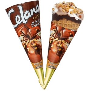 Kem ốc quế vani sô cô la Celano cây 110ml (66g)