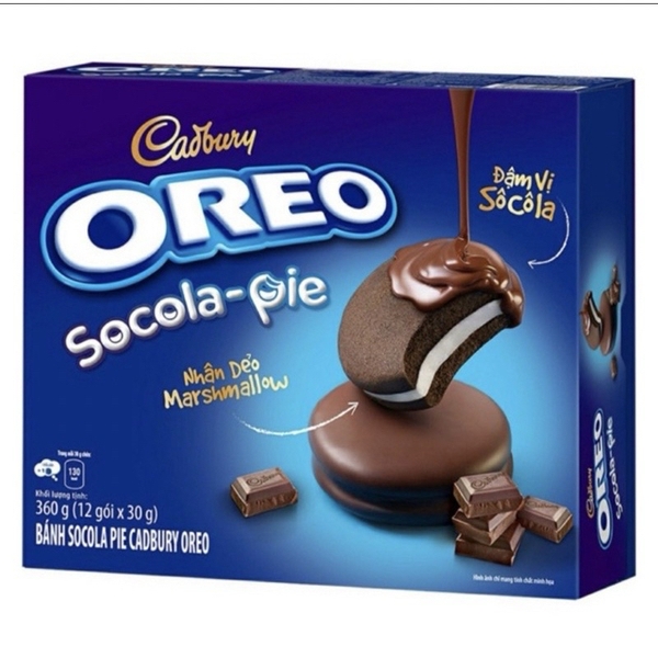 Bánh Socola Pie Cadbury Oreo Hộp 360g (12 gói X28g)