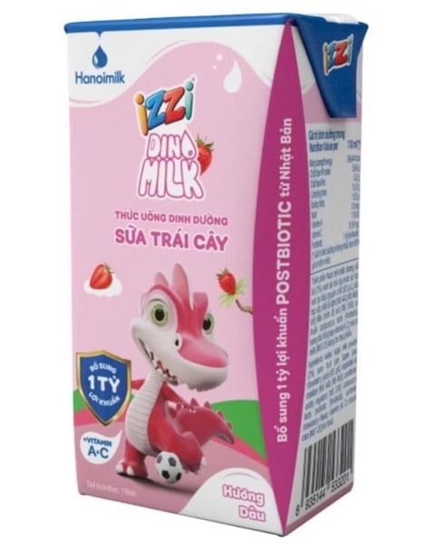 Sữa trái cây Izzi Dino Milk hương dâu 110ml
