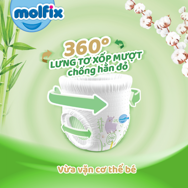 Tã quần Molfix thiên nhiên size M 42 miếng (cho bé 6 - 11kg)