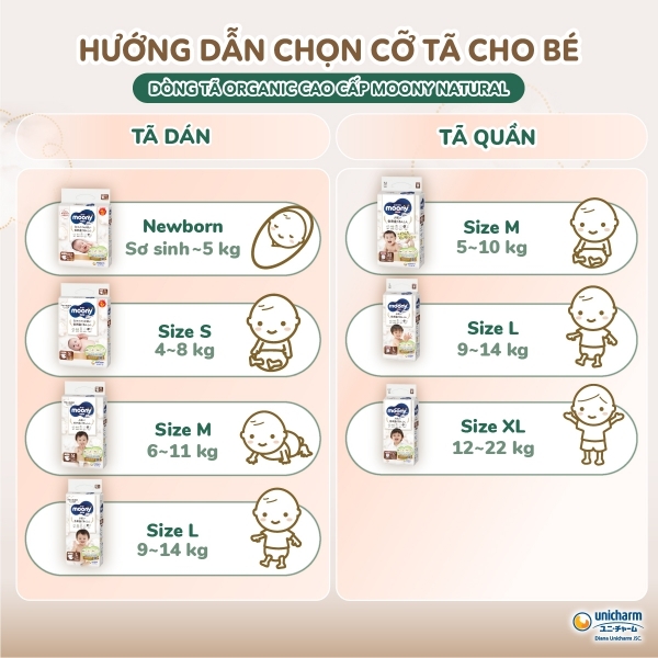 Bỉm tã quần Moony Natural size XL 32 miếng (12-22kg)