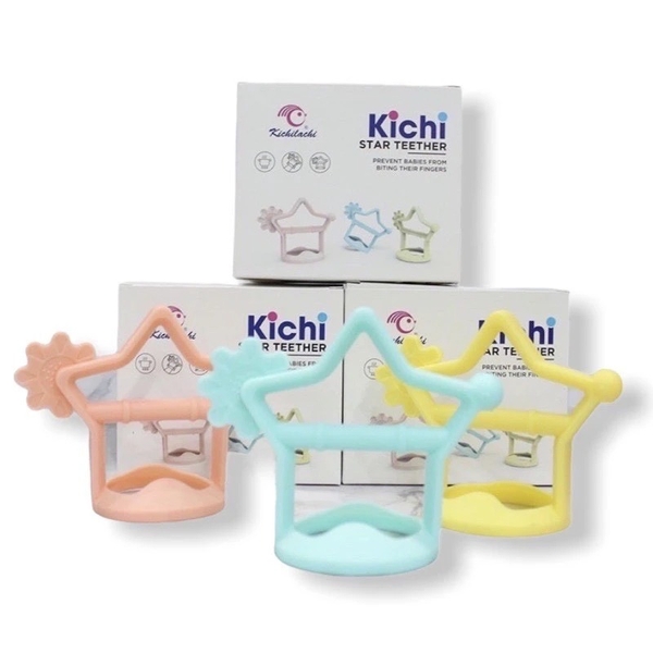 Gặm nướu Kichilachi hình ngôi sao có quai cầm (>3 tháng tuổi)