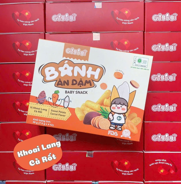 Bánh ăn dặm Gugugi vị khoai lang cà rốt