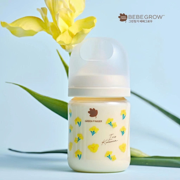 Bình sữa BeBeGrow Green Finger 160ml - Hoa diên vĩ vàng