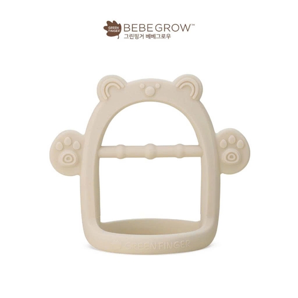 Gặm nướu Bebegrow Green Finger màu kem, hình gấu
