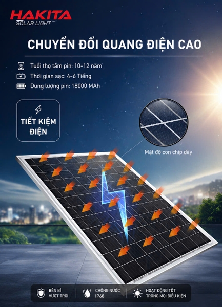 Đèn Pha Năng Lượng Mặt Trời 100W