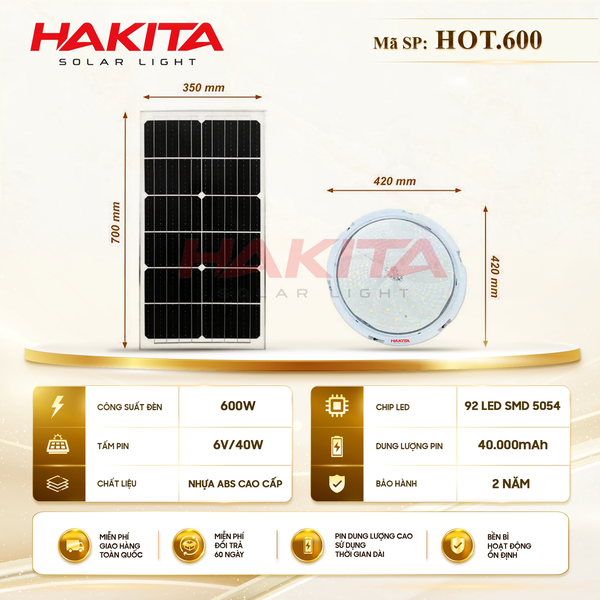 Đèn UFO Năng Lượng Mặt Trời HOT.600W