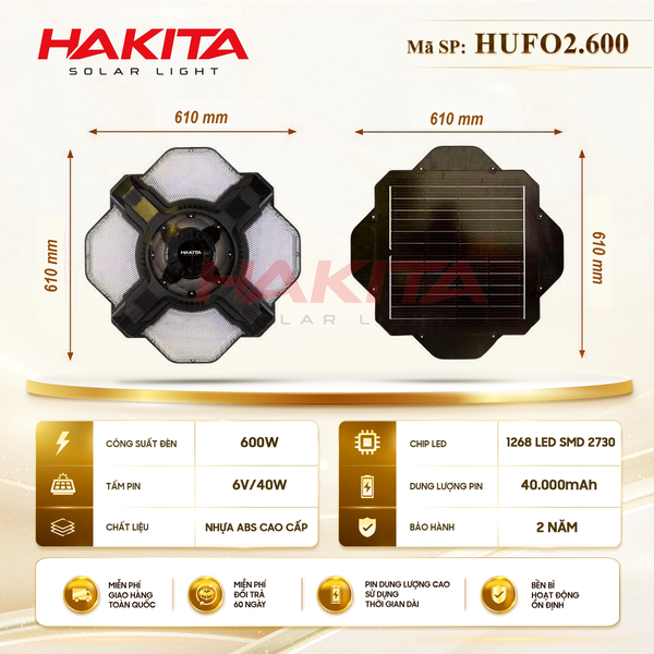 Đèn UFO Năng Lượng Mặt Trời HUFO2.600W