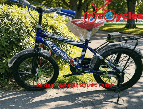 Xe đạp trẻ em nam PTCYCLES TT16 Sườn đôi màu Xanh Đen