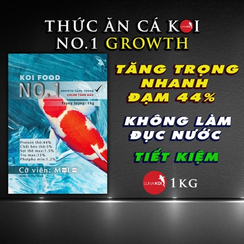 No.1 Growth 1kg Thức ăn cá Koi tăng trọng nhanh, bảo vệ hệ tiêu hóa cá Koi