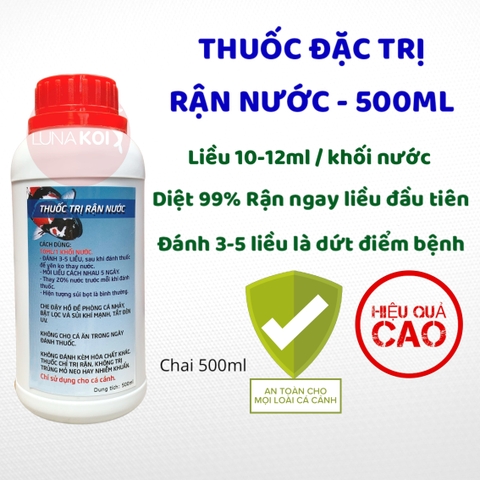 Thuốc trị rận nước cá Koi, cá cảnh hiệu quả, không tái lại chai 500ml