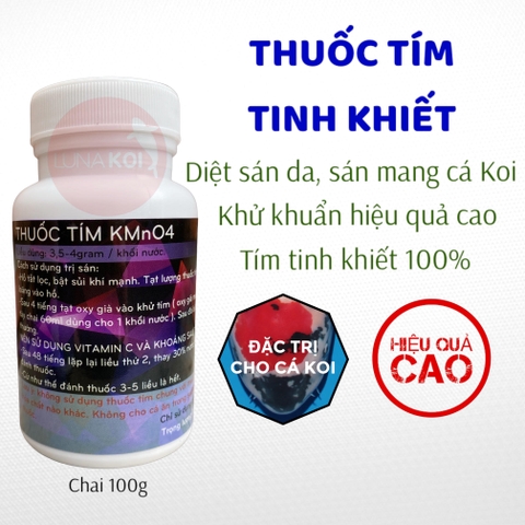 Thuốc tím tinh khiết trị bệnh cá cảnh - Đặc trị sán da, sán mang cá Koi, khử trùng sát khuẩn hồ cá cảnh