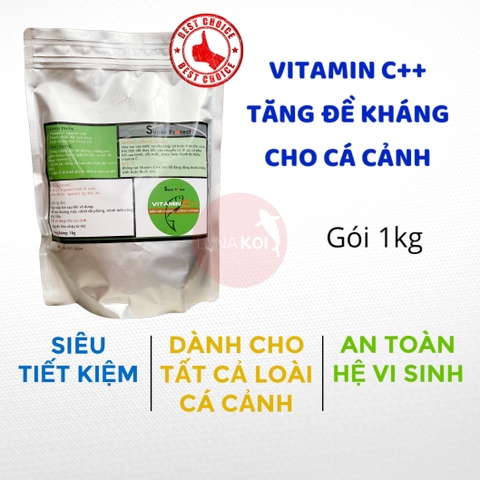 Vitamin C++ 1Kg Siêu tăng đề kháng cho cá cảnh, chống Stress, chống sốc chuyên dụng cho cá Koi Super Protect