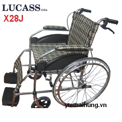 Xe lăn Lucass X28J khung hợp kim nhôm có phanh