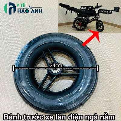 Bánh trước xe lăn điện ngả nằm Lucass đường kính 24cm (10 inches)
