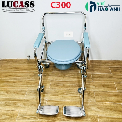 Ghế bô vệ sinh có bánh xe, để chân Lucass C300/GX-300
