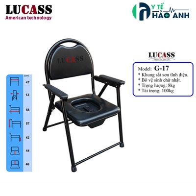 Ghế bô vệ sinh Lucass G-17 đệm mút bọc da