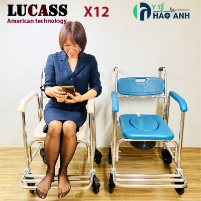 Ghế bô vệ sinh và tắm Lucass X12 new khung hợp kim nhôm siêu nhẹ