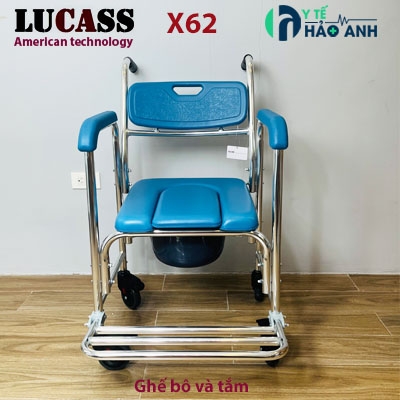 Ghế bô vệ sinh và tắm Lucass X62 khung hợp kim nhôm nhẹ và không gỉ