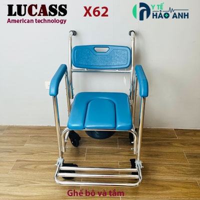 Ghế bô vệ sinh và tắm Lucass X62 khung hợp kim nhôm nhẹ và không gỉ