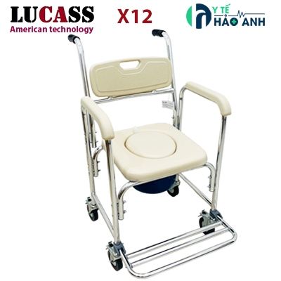 Ghế bô vệ sinh và tắm Lucass X12 new khung hợp kim nhôm siêu nhẹ