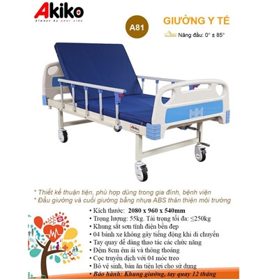 Giường bệnh nhân 1 tay quay Akiko A81