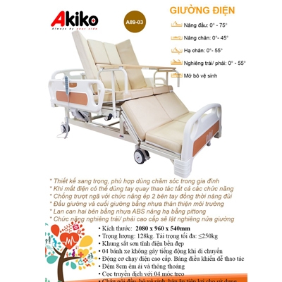 Giường bệnh nhân đa chức năng điều khiển bằng điện Akiko A89-03