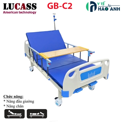 Giường y tế 2 tay quay Lucass GB-C2 nâng đầu và nâng chân