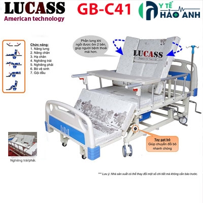 Giường y tế đa chức năng 4 tay quay Lucass GB-C41 (GB-63C)