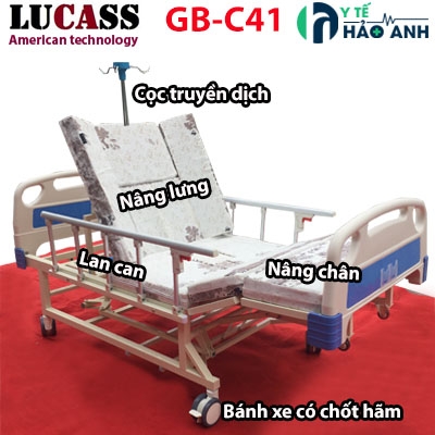 Giường y tế đa chức năng 4 tay quay Lucass GB-C41 (GB-63C)