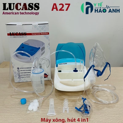 Máy xông hút 4 in 1 Lucass A-27 (xông mũi, xông họng, hút mũi, hút mụn)