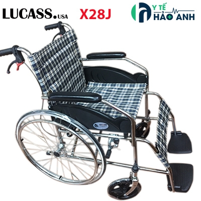 Xe lăn Lucass X28J khung hợp kim nhôm có phanh