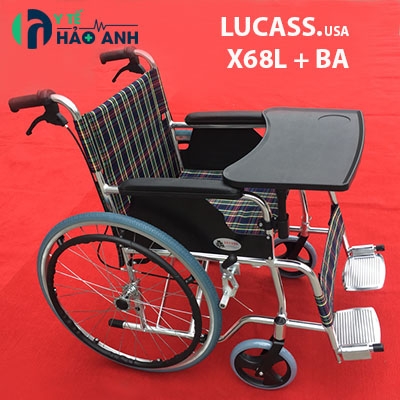 Xe lăn có bàn ăn khung hợp kim nhôm Lucass X68L