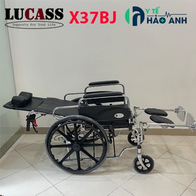 Xe lăn đa năng có bô vệ sinh, ngả nằm, bánh đúc Lucass X37BJ