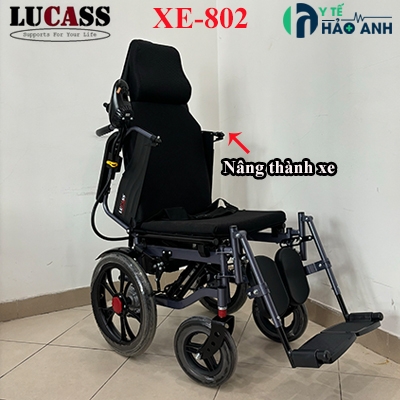 Xe lăn điện Lucass XE-802 có thể ngả nằm, gấp gọn xe lăn điện lucass xe-802 nâng thành xe 2 bên thuận tiện ra vào xe