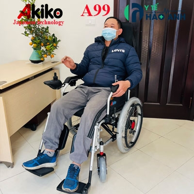Xe lăn điện ngả nằm Akiko A99 thế hệ mới, công nghệ Nhật Bản Xe lăn điện Akiko A99 ngả nằm